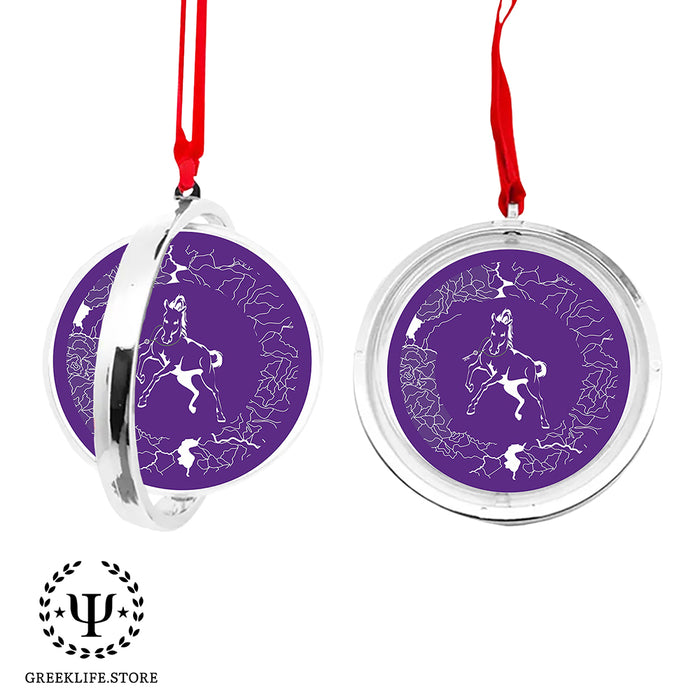 Sigma Lambda Beta Christmas Reversible Flat Round Ornament
