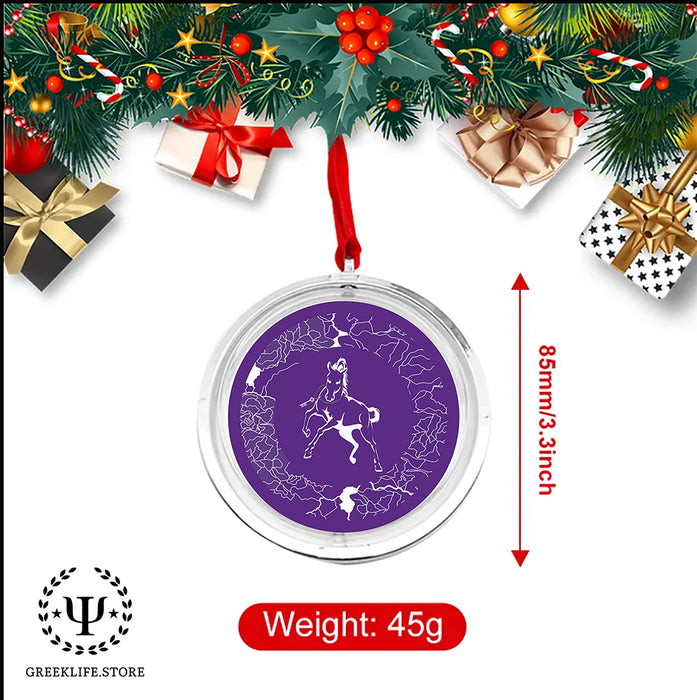 Sigma Lambda Beta Christmas Reversible Flat Round Ornament
