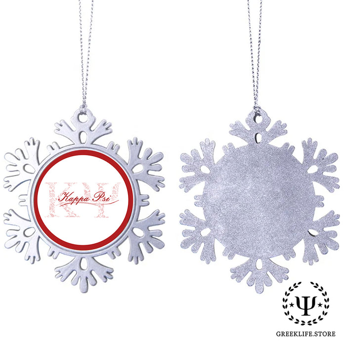 Kappa Psi Christmas Ornament - Snowflake Metal