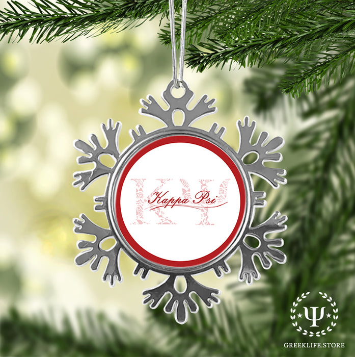 Kappa Psi Christmas Ornament - Snowflake Metal