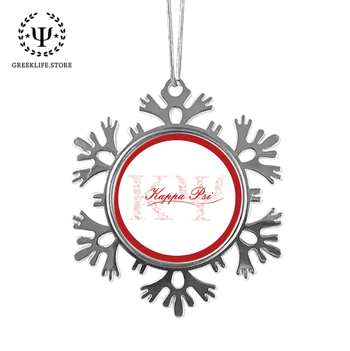 Kappa Psi Christmas Ornament - Snowflake Metal
