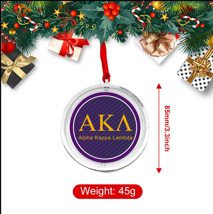 Alpha Kappa Lambda Christmas Reversible Flat Round Ornament