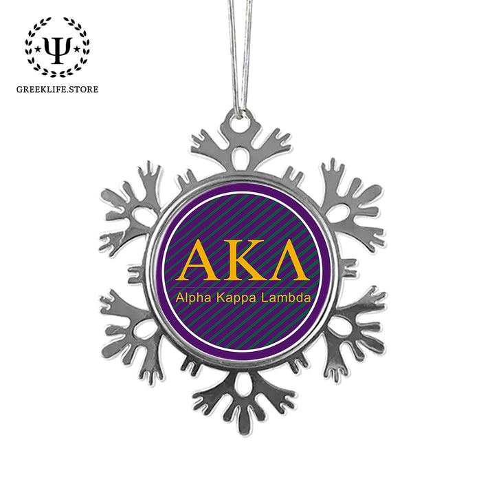 Alpha Kappa Lambda Christmas Ornament - Snowflake Metal