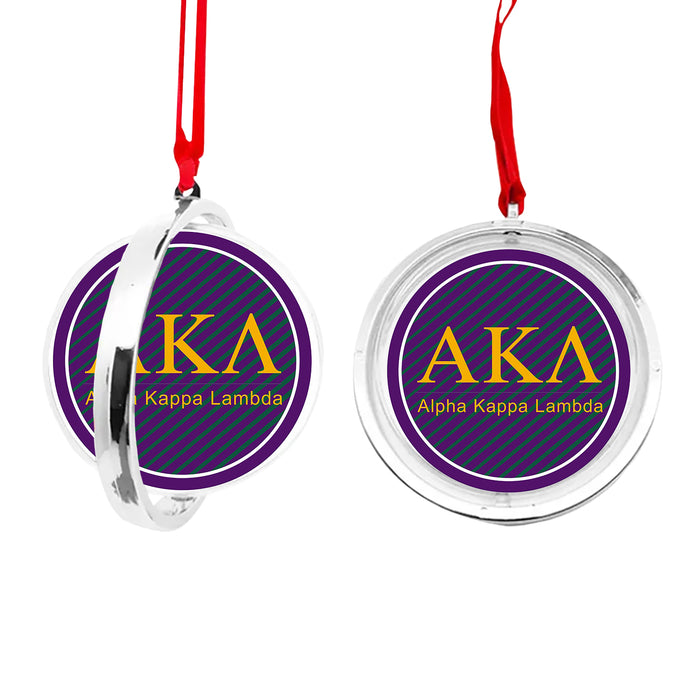 Alpha Kappa Lambda Christmas Reversible Flat Round Ornament