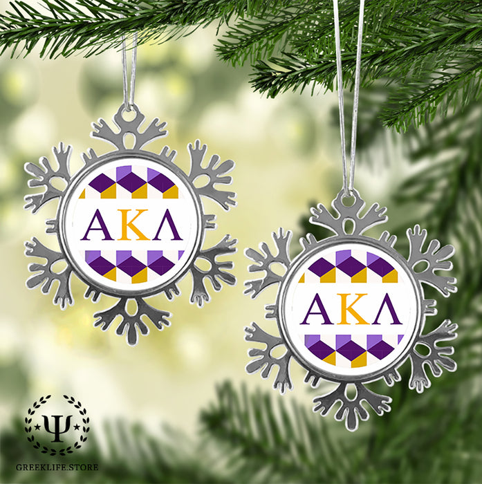 Alpha Kappa Lambda Christmas Ornament - Snowflake Metal