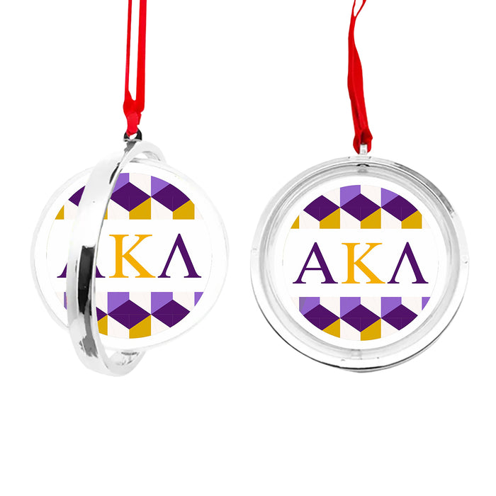 Alpha Kappa Lambda Christmas Reversible Flat Round Ornament