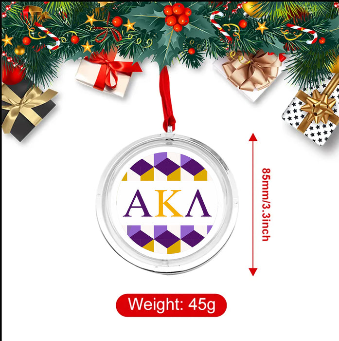 Alpha Kappa Lambda Christmas Reversible Flat Round Ornament