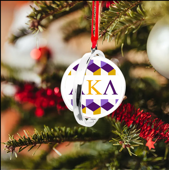 Alpha Kappa Lambda Christmas Reversible Flat Round Ornament