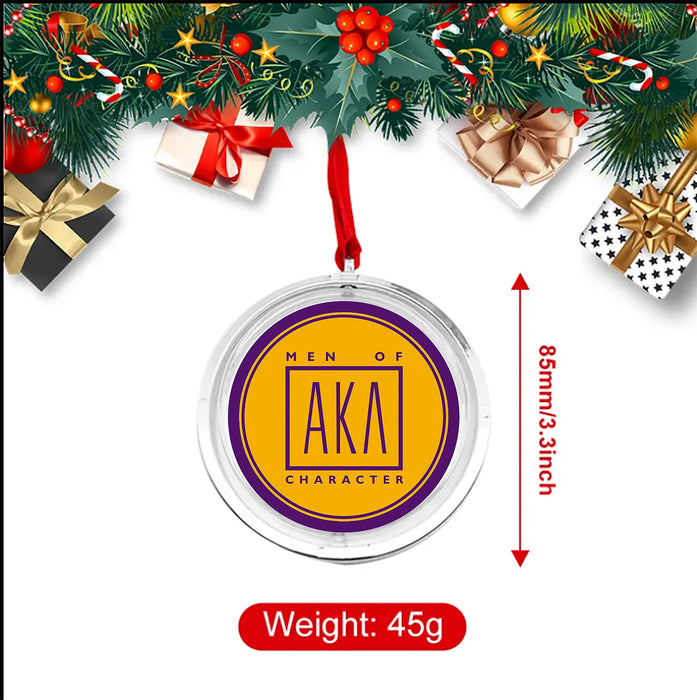 Alpha Kappa Lambda Christmas Reversible Flat Round Ornament
