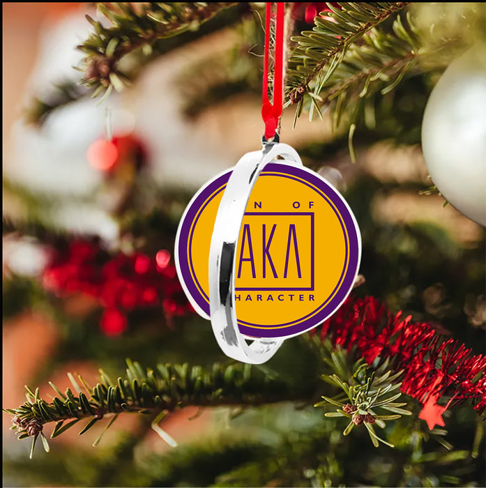 Alpha Kappa Lambda Christmas Reversible Flat Round Ornament