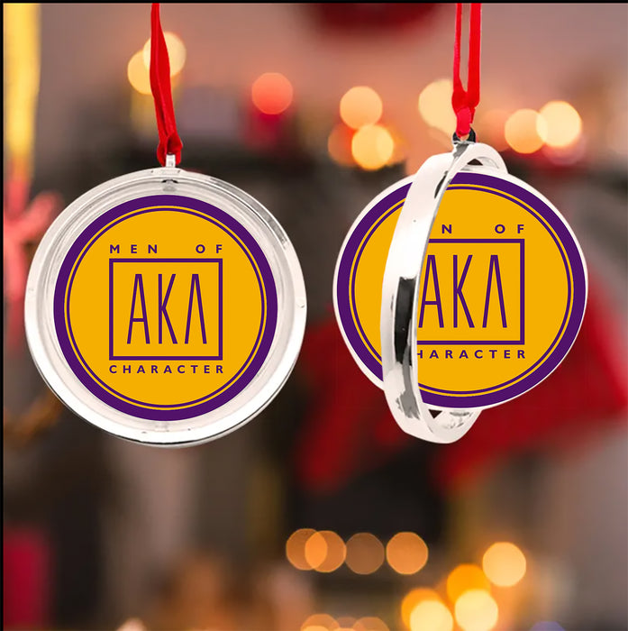 Alpha Kappa Lambda Christmas Reversible Flat Round Ornament