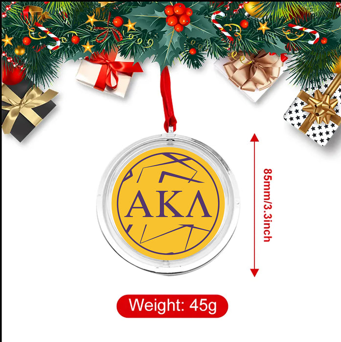 Alpha Kappa Lambda Christmas Reversible Flat Round Ornament