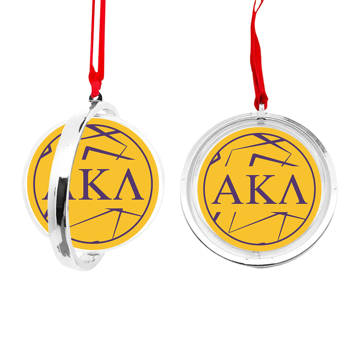 Alpha Kappa Lambda Christmas Reversible Flat Round Ornament