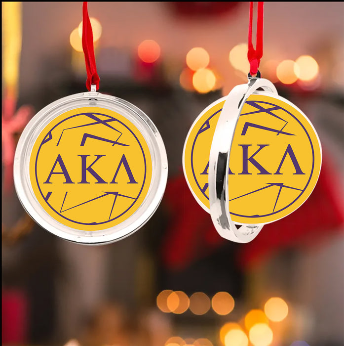 Alpha Kappa Lambda Christmas Reversible Flat Round Ornament