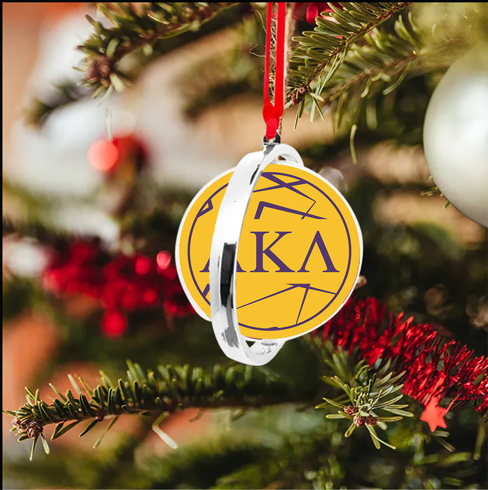 Alpha Kappa Lambda Christmas Reversible Flat Round Ornament