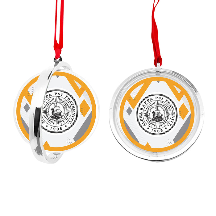 Alpha Kappa Psi Christmas Reversible Flat Round Ornament