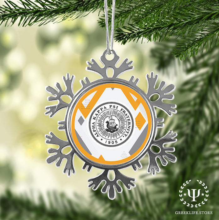 Alpha Kappa Psi Christmas Ornament - Snowflake Metal