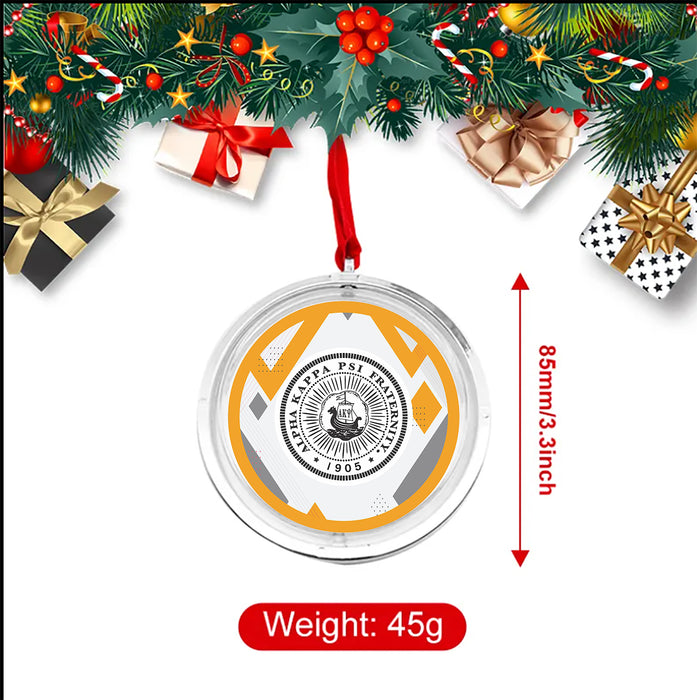 Alpha Kappa Psi Christmas Reversible Flat Round Ornament