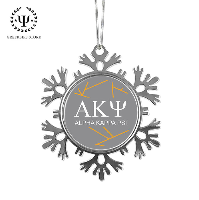 Alpha Kappa Psi Christmas Ornament - Snowflake Metal