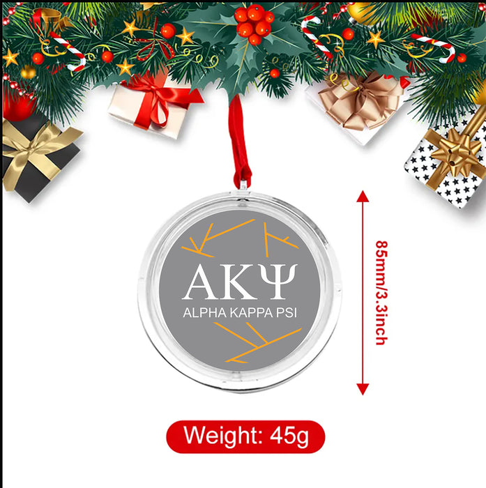 Alpha Kappa Psi Christmas Reversible Flat Round Ornament