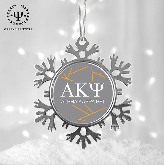 Alpha Kappa Psi Christmas Ornament - Snowflake Metal