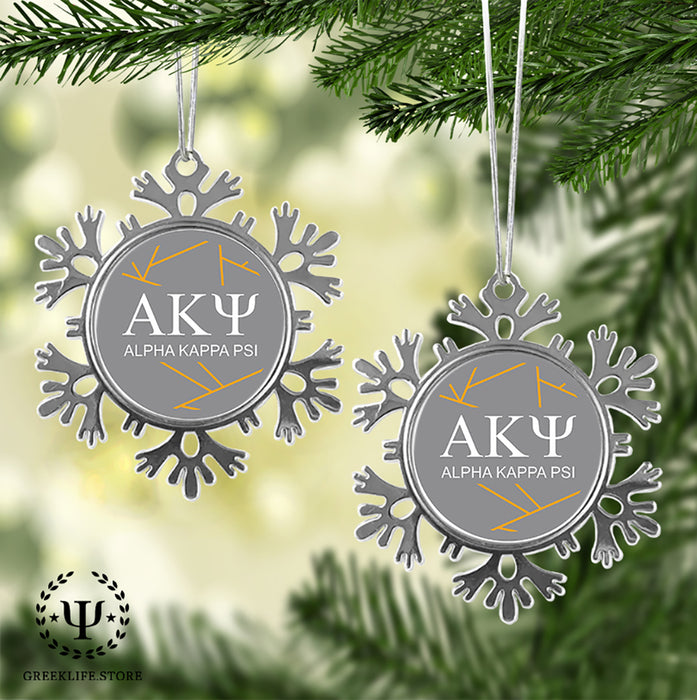 Alpha Kappa Psi Christmas Ornament - Snowflake Metal