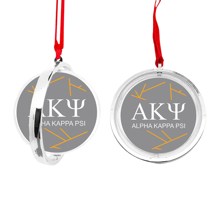 Alpha Kappa Psi Christmas Reversible Flat Round Ornament