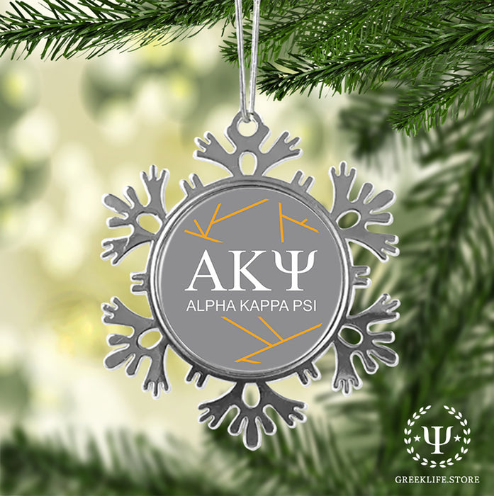 Alpha Kappa Psi Christmas Ornament - Snowflake Metal