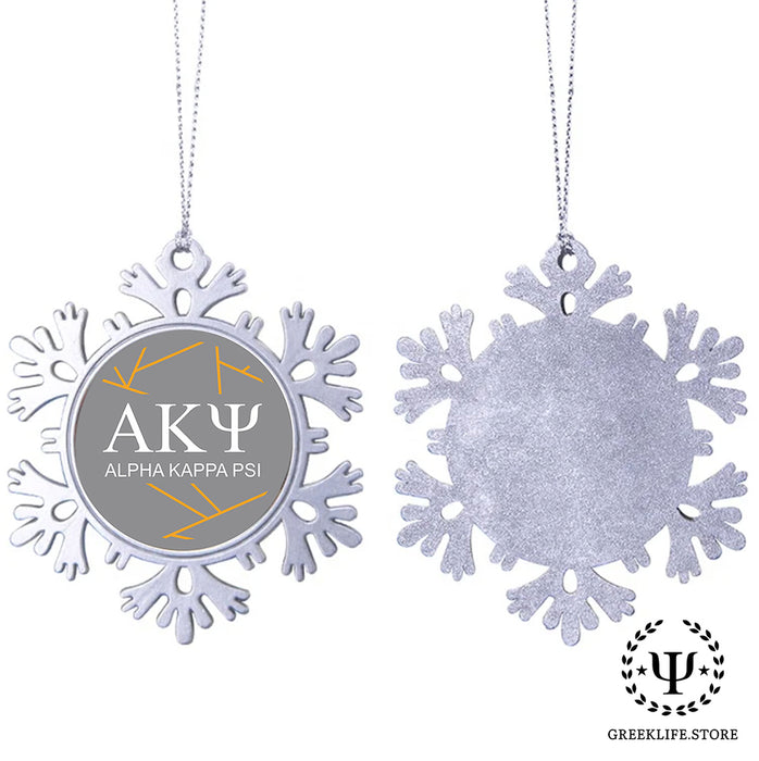 Alpha Kappa Psi Christmas Ornament - Snowflake Metal