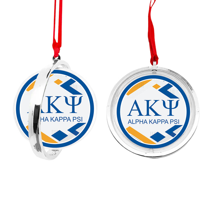 Alpha Kappa Psi Christmas Reversible Flat Round Ornament