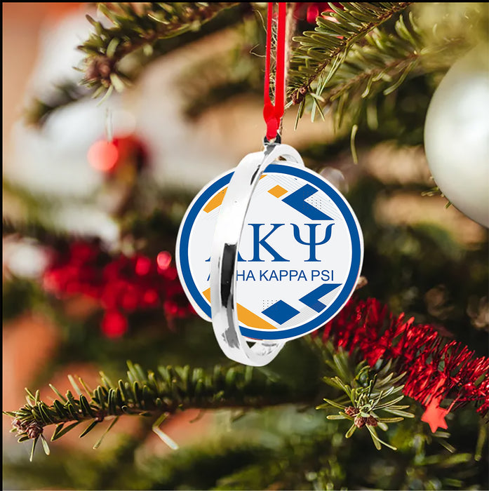 Alpha Kappa Psi Christmas Reversible Flat Round Ornament