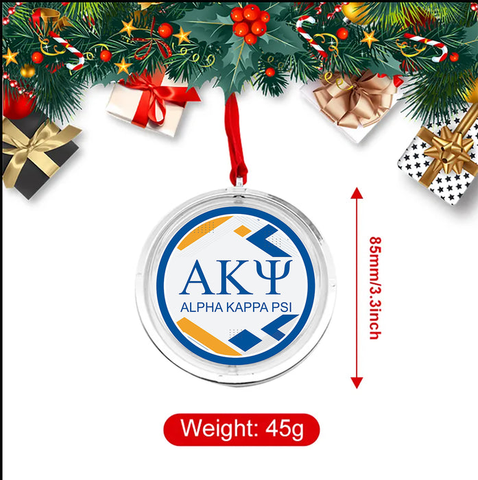 Alpha Kappa Psi Christmas Reversible Flat Round Ornament