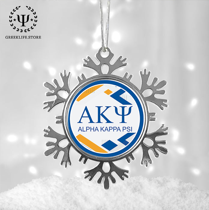 Alpha Kappa Psi Christmas Ornament - Snowflake Metal