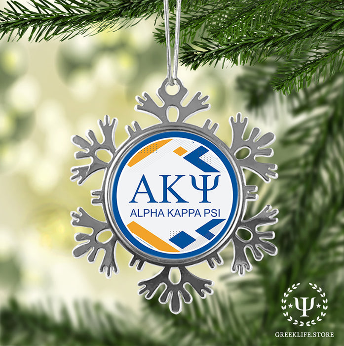 Alpha Kappa Psi Christmas Ornament - Snowflake Metal