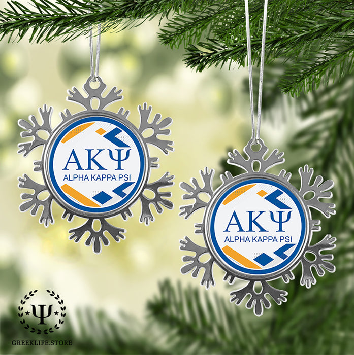 Alpha Kappa Psi Christmas Ornament - Snowflake Metal