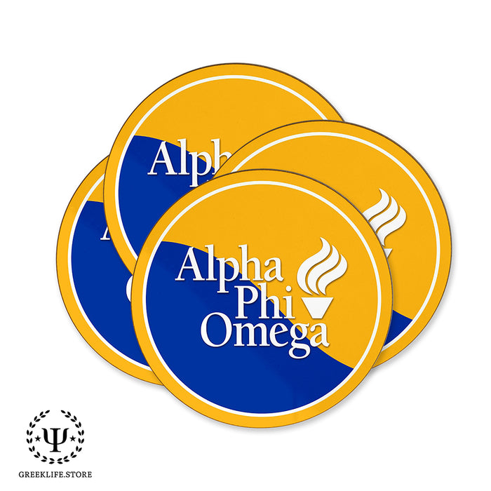 Alpha Phi Omega Beverage coaster round (Set of 4)