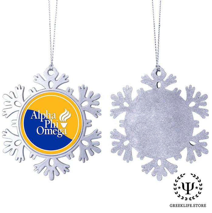 Alpha Phi Omega Christmas Ornament - Snowflake Metal