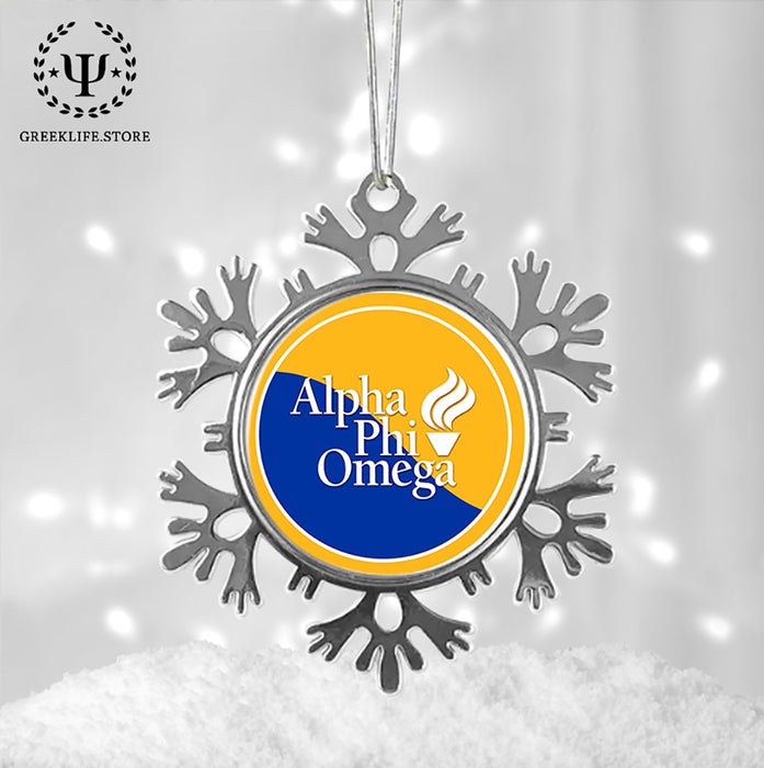 Alpha Phi Omega Christmas Ornament - Snowflake Metal