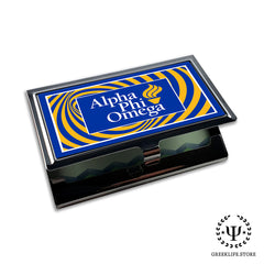 Alpha Phi Omega Absorbent Ceramic Coasters with Holder (Set of 8)