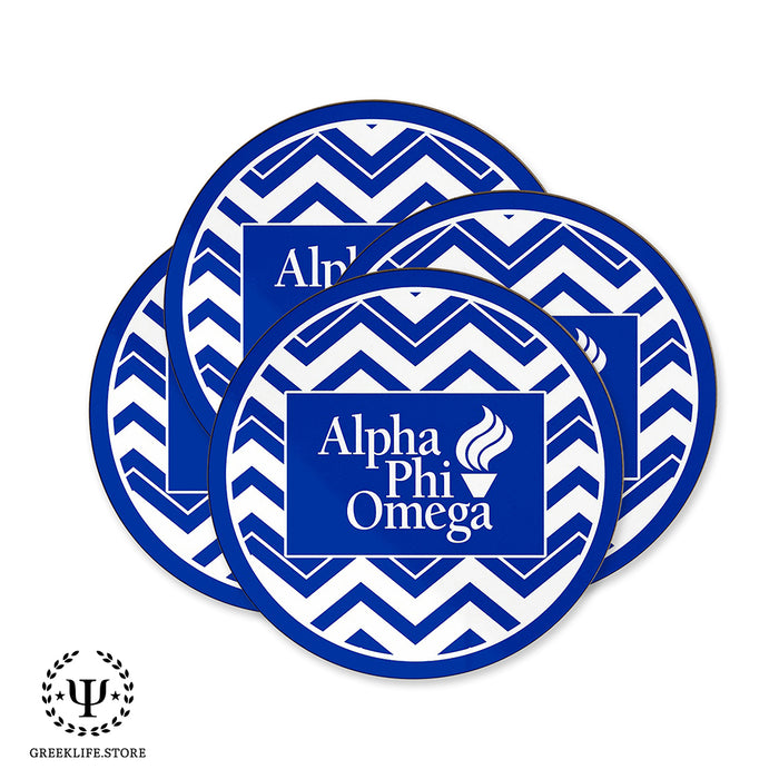 Alpha Phi Omega Beverage coaster round (Set of 4)