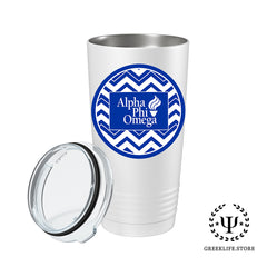 Alpha Phi Omega Absorbent Ceramic Coasters with Holder (Set of 8)