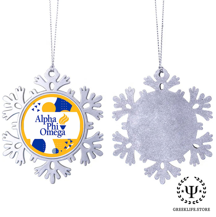 Alpha Phi Omega Christmas Ornament - Snowflake Metal