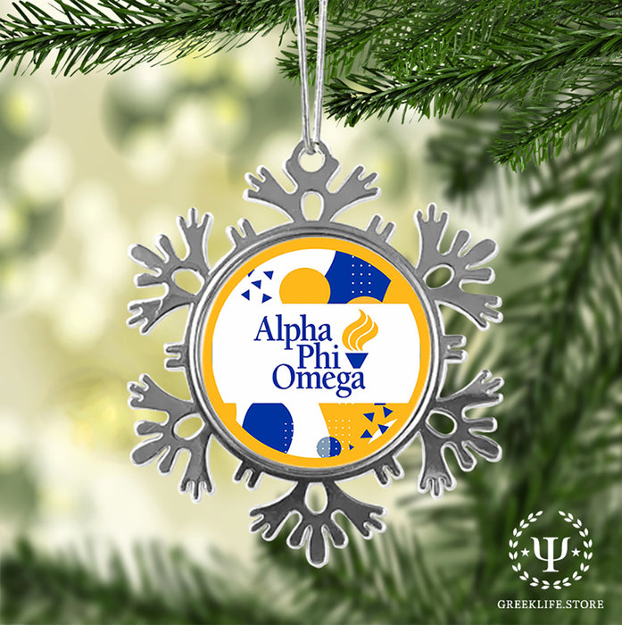 Alpha Phi Omega Christmas Ornament - Snowflake Metal