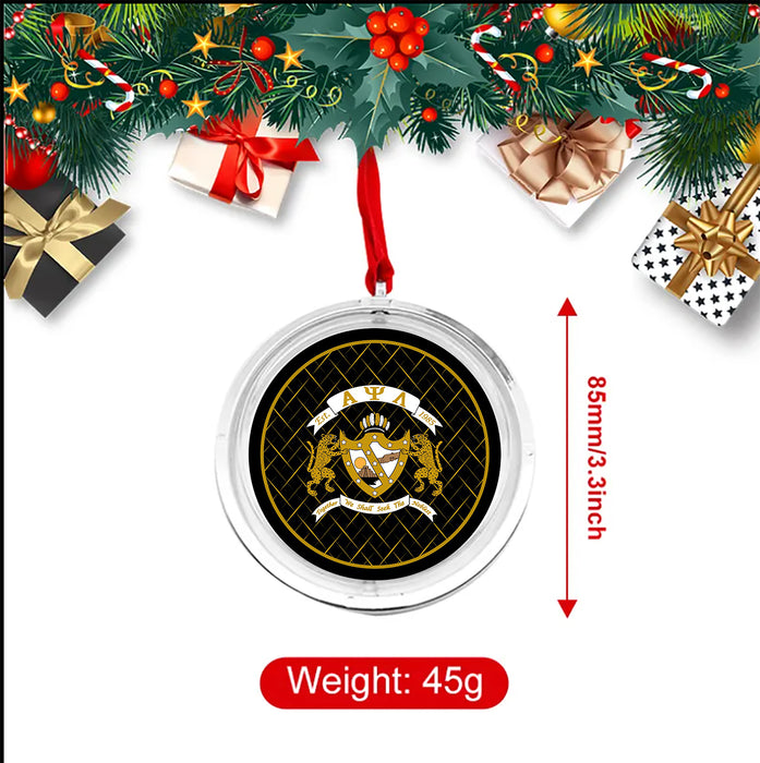 Alpha Psi Lambda Christmas Reversible Flat Round Ornament