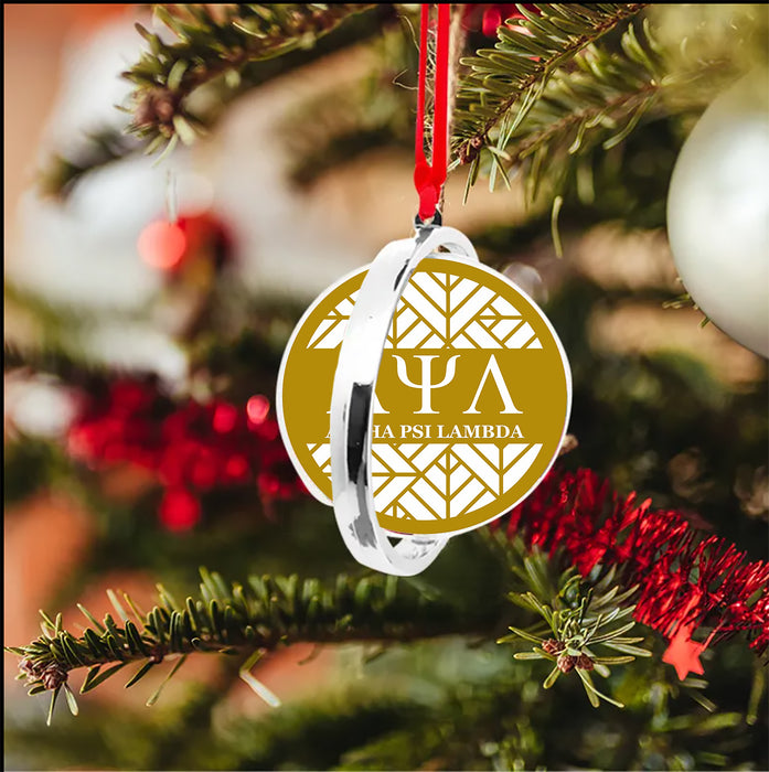 Alpha Psi Lambda Christmas Reversible Flat Round Ornament