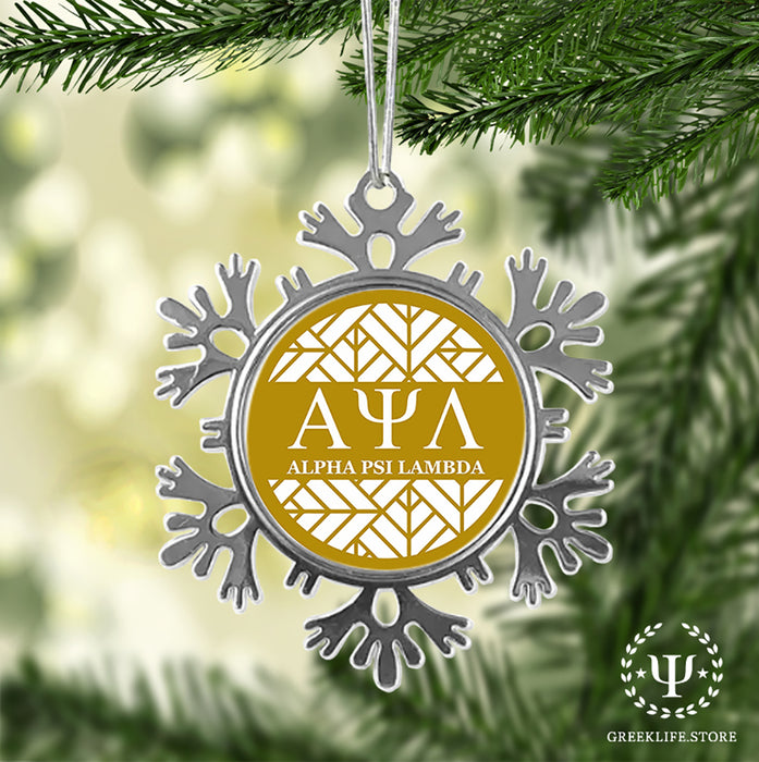 Alpha Psi Lambda Christmas Ornament - Snowflake Metal