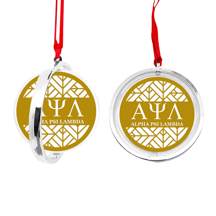 Alpha Psi Lambda Christmas Reversible Flat Round Ornament