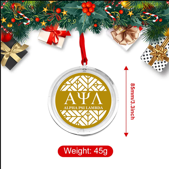 Alpha Psi Lambda Christmas Reversible Flat Round Ornament