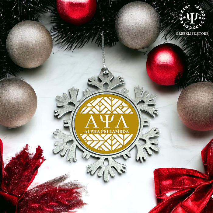 Alpha Psi Lambda Christmas Ornament - Snowflake Metal
