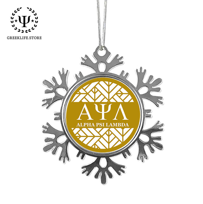 Alpha Psi Lambda Christmas Ornament - Snowflake Metal